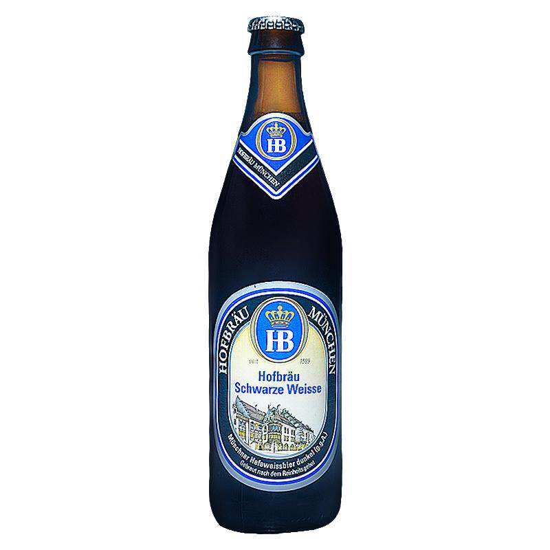 6月产 整箱 20瓶 HB德国原装进口慕尼黑皇家小麦啤酒 黑啤酒500ml