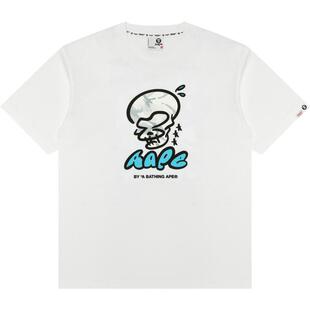 Aape旗舰店男装春夏迷彩猿人涂鸦喷墨印花潮流短袖T恤1632XXO