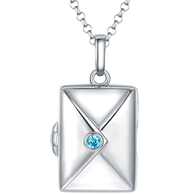 原创情书纯银信封locket相片盒