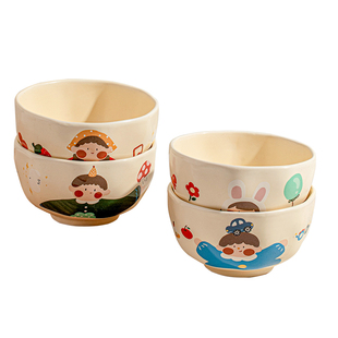 陶瓷儿童碗一家三口饭碗个人专用2025新款碗高颜值一人一个米饭碗