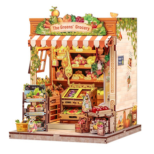 新品CuteBee格林夫妇小铺手工diy拼装模型小屋果蔬店玩具积木礼物