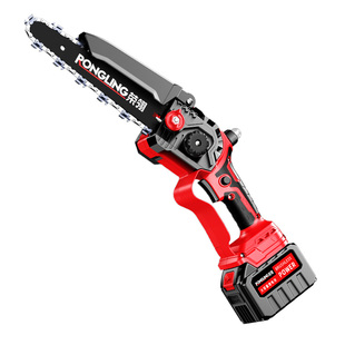 荣翎无刷锂电电锯家用小型手持电链锯锯柴充电式手锯电动伐木锯