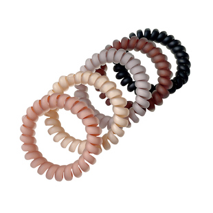 时尚果冻色磨砂电话线发圈高弹力耐用简约皮筋女扎头马尾发绳头饰