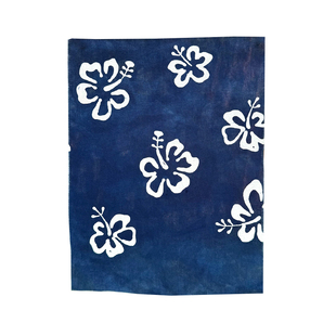 非遗蜡染小块布片 植物草木蓝染扎染纯棉面料diy拼布环创装饰画布