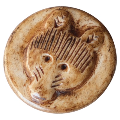 1950年代憨憨小熊骨雕纽扣