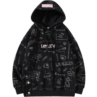 LAMLICKA卡通满印连帽卫衣