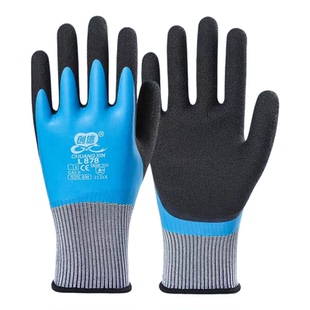 创信防水手套耐磨杀鱼扣扇贝捡牡蛎防滑女士小号S码加绒保暖防寒