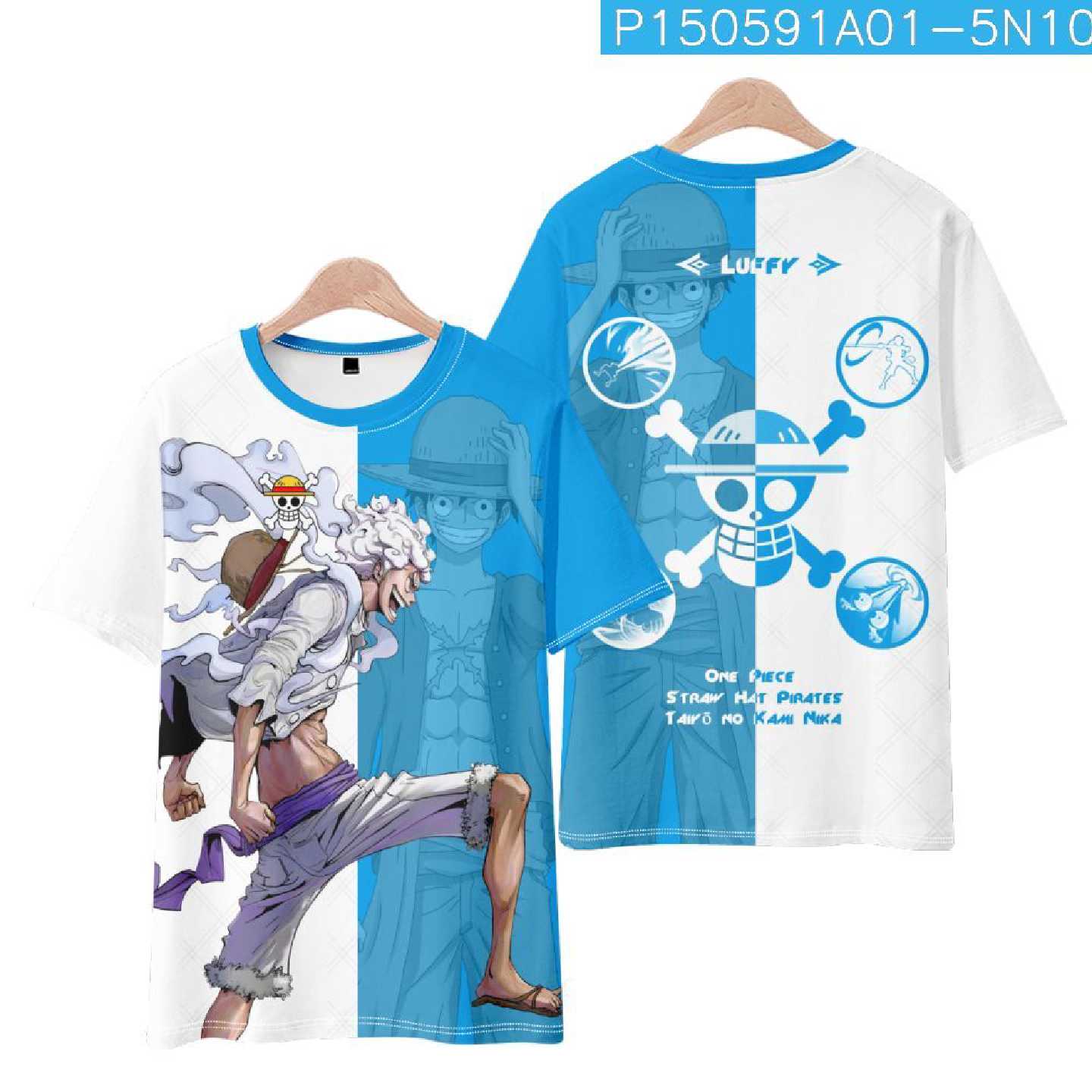 海贼王周边衣服路飞索隆娜美 短袖T恤学生青年动漫3D印花痛衣