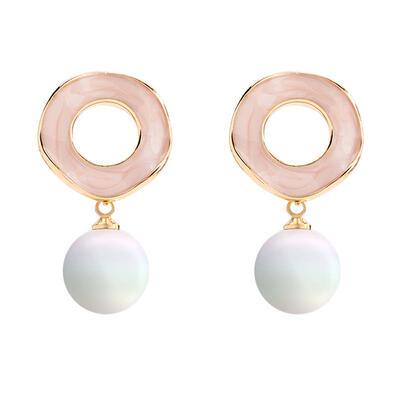 少女珍珠圆圈设计感小众百搭耳环