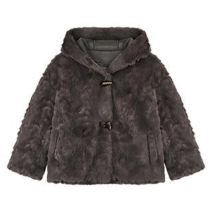 儿童皮毛一体皮草外套2025新款秋冬小女孩加厚貂毛毛绒绒女童上衣