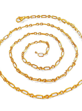 VISING珠宝925银厚镀18k黄金项链24寸60厘米可调节O字字链