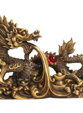铜龙祥龙招财客厅青龙五爪龙摆件
