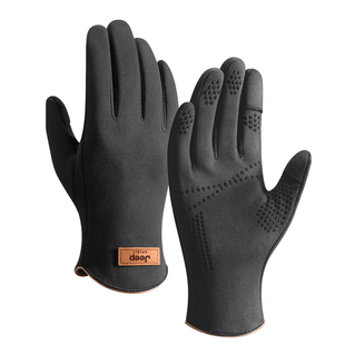 JEEP SPIRIT吉普男士骑行手套冬季麂皮绒保暖防风开车男冬电瓶车