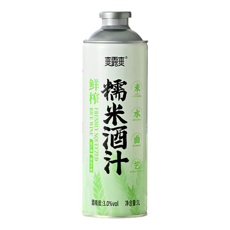 爽露爽1L鲜榨糯米酒汁大罐装