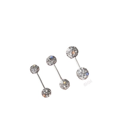 999纯银闪钻球球后挂耳钉耳骨钉