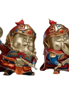 铜师傅《财来门神》客厅铜摆件