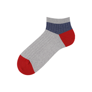 Tabio拼色无骨袜子男秋冬高弹透气男士撞色短袜休闲运动百搭男袜