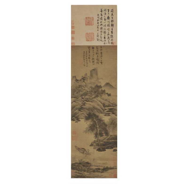 吴镇《渔父图》山水画临摹装饰画