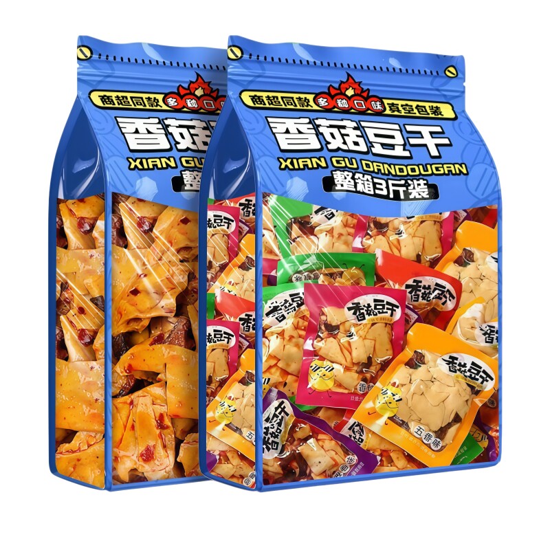 香菇豆干豆干辣条小零食小吃休闲美食品整箱散包袋装大礼包