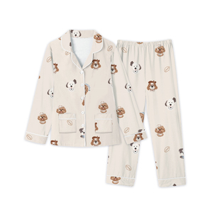 yikyak天竹绒成人长袖长裤家居服套装保暖春秋冬季亲子款亲肤舒适