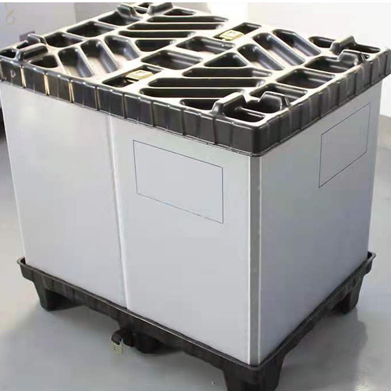 pp围板箱吹塑天地盖川字脚汽车物流折叠周转箱塑料蜂窝板围板箱