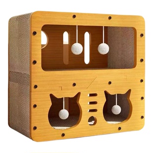 猫抓板胡桃木立式猫爪沙发耐磨不瓦楞纸猫玩具猫屋别墅编猫窝