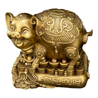铜猪摆件招财猪富足旺财猪存钱罐