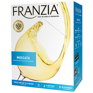 莫斯卡托甜型白葡萄酒FRANZIA芳丝雅进口盒装白葡萄酒3L 低度微醺