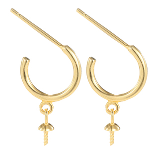 手工制作珍珠耳环diy配件 纯银日韩耳钩耳坠空托镶嵌翡翠耳扣配饰