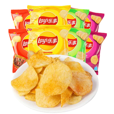 乐事薯片原切12g原味黄瓜红烩味烧烤青柠休闲食品膨化零食品小吃