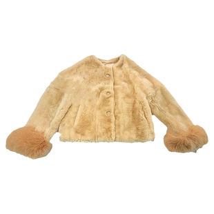 【TR】“日不落”进口雷克斯獭兔毛拼狐狸毛皮毛一体皮草外套女