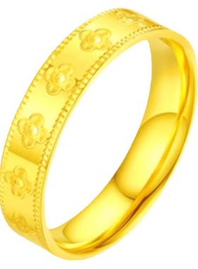 送礼物素圈指环18k黄金时尚气质