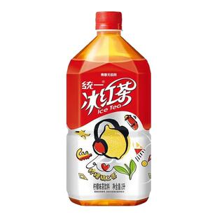 统一冰红茶柠檬味饮料1L*8瓶大瓶茶饮料整箱