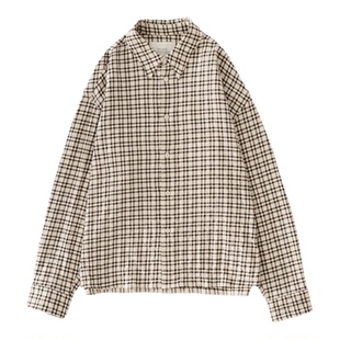 英国Studio Nicholson Nostra宽松柔软棉格纹长袖衬衫