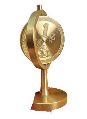 黄铜旋转摆件中式旋转把件