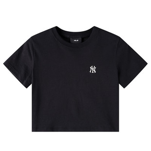 26新款MLB短袖女子NY复古刺绣圆领短款修身休闲运动T恤3FTSB1263