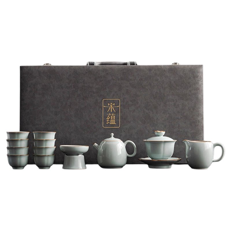 2026新款天青汝窑功夫茶具套装