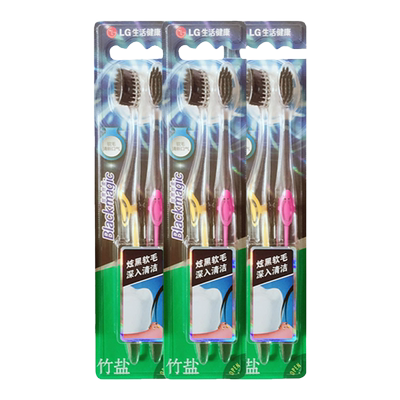 清新口气敏感炫黑丝柔牙刷竹盐