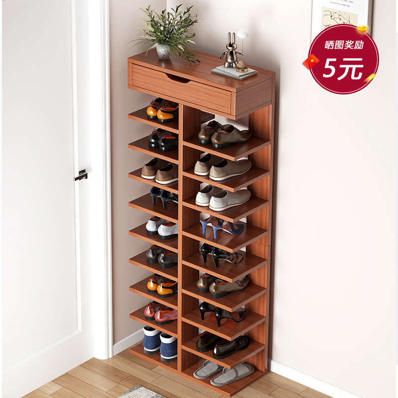 简易木鞋柜小鞋架好看家用门口收纳神器多层窄空间分层放鞋小架子