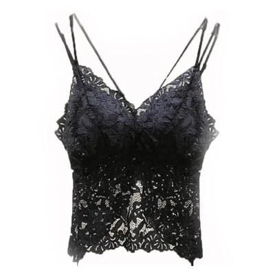 棉动态蕾丝交叉美背性感吊带背心