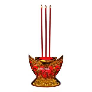元宝插电拜神烛台电子香炉鼎香炉台长明供佛蜡烛台佛龛灶台香炉灯
