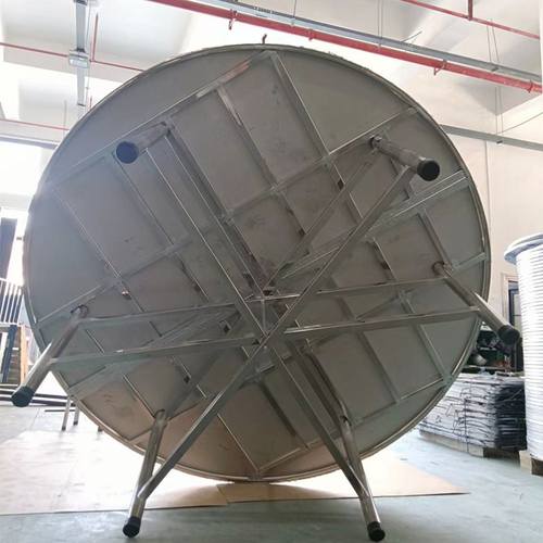 加厚全磁不锈钢支架折叠大圆桌餐饮家用吃饭2.2米餐桌易收纳桌子