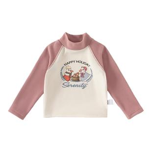 贝贝城宝宝T恤2024秋冬新款女宝打底衫休闲衣服男童上衣加厚冬装