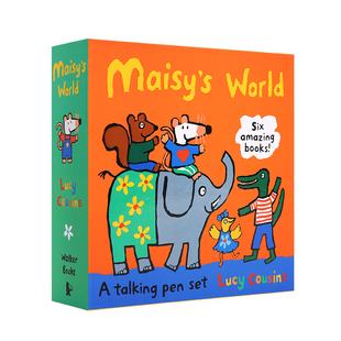 小彼恩图书 点读版 maisy小鼠波波套装6册橙盒机关书 3册翻翻抽拉书+3册贴纸书 英文原版绘本 毛毛虫点读笔配套书