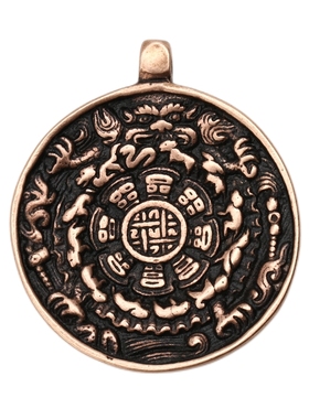 利马铜九宫八卦牌复古腰牌手工