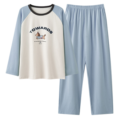 都市丽人100%全棉睡衣男士可外穿