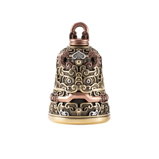 琢匠大青铜纹铃铛摆件复古挂饰铜铃汽车挂件国风文创狮咬剑手把件