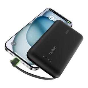 【3C认证】Belkin贝尔金2025新款充电宝10000毫安快充大容量自带线移动电源适用苹果iPhone17promax可上飞机