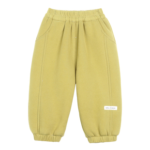 小O爸男婴童 男宝宝加绒裤子2025新款加厚保暖婴儿密密绒休闲卫裤