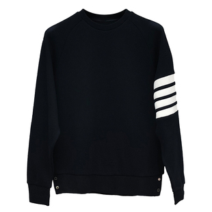 tb华夫格卫衣早秋经典手臂色织一体套头上衣圆领男女情侣同款外套